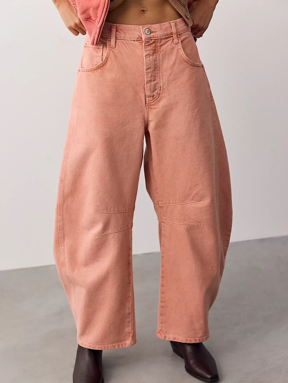 We The Free Good Luck Mid-Rise Barrel Jeans